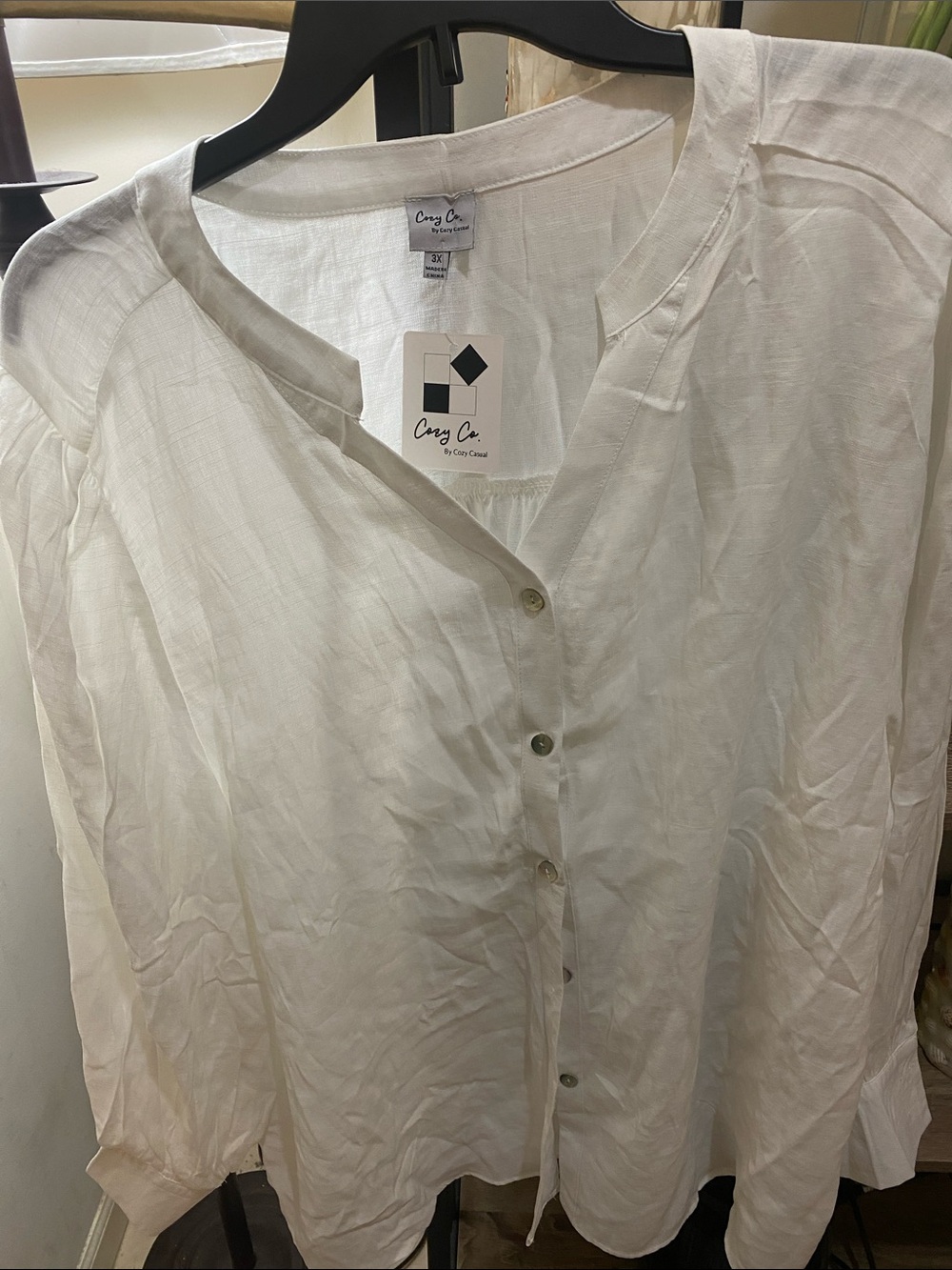Cozy Casual women’s White Relaxed Button-Down Shirt